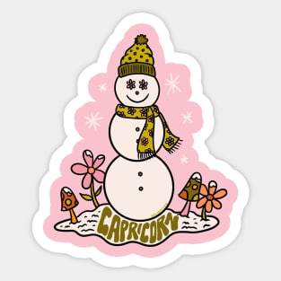 Capricorn Snowman Sticker